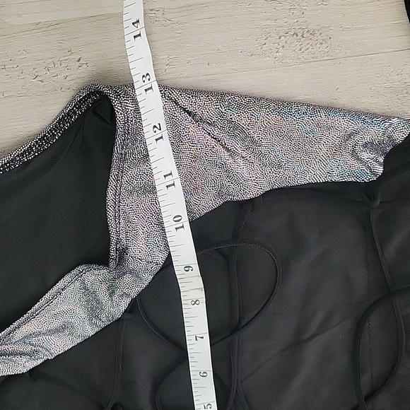 Women's Mini Metallic Hologram Two Piece Party Clubwear Beach Wear - Picture 8 of 16